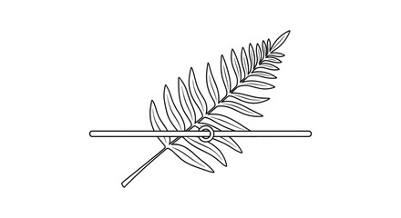 Simple line drawing of a fern branch with stem