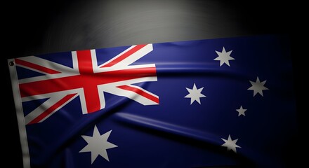 Australian Flag Waving Gracefully Celebrating Australia Day National Pride and Patriotism