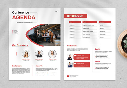 Business Conference Agenda Template Layout