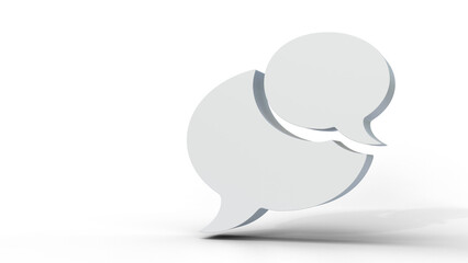 Speech bubbles with space for text on a isolated background. Speech balloons. Blank speech bubbles for offer, text, discount, sms, chats and interests. 3d illustration.