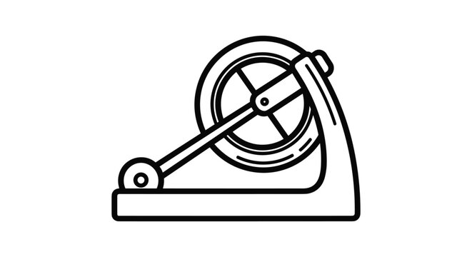 Simple machine illustration featuring a crank and wheel