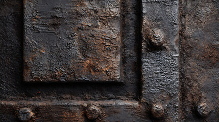 Close Up of Rusty Metal Surface with Textured Plates