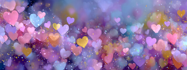 Abstract pastel background with hearts - concept Mother's Day, Valentine's Day, Birthday - spring colors