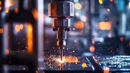 Metal cutting machine sparks