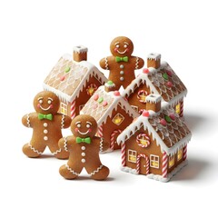 christmas gingerbread men and houses