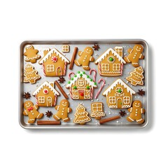 gingerbread men & houses white background