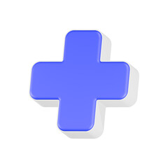 Obraz premium 3d rendering icon cross blue color