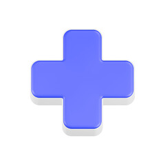 Obraz premium 3d rendering icon cross blue color