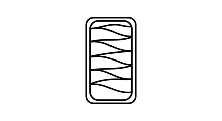 Simple black and white illustration of a rectangular object