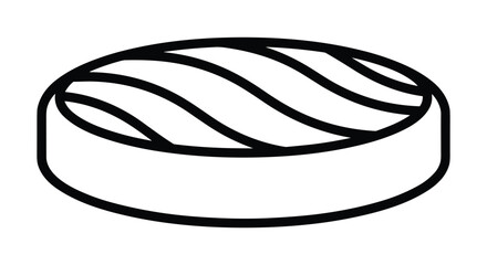 Simple line drawing of a cake