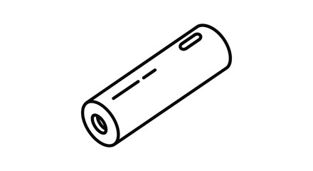 Simple line drawing of a cylindrical object