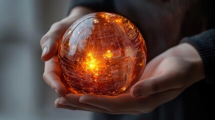 Glowing orb in hands