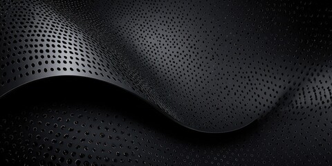 Abstract dark perforated surface with wave pattern texture background design