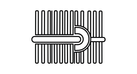 Simple line drawing of a hair comb