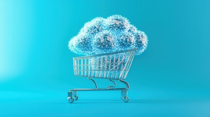Cloud shopping cart concept