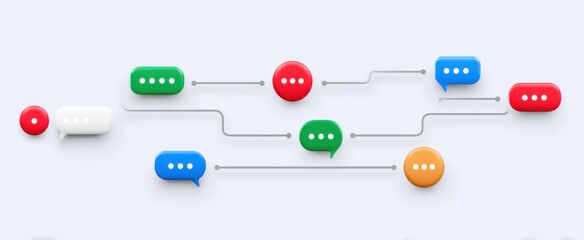 a chain of connected messages showing reply links in conversations and chats