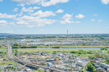 茨城　水戸芸術館から望む水戸市街