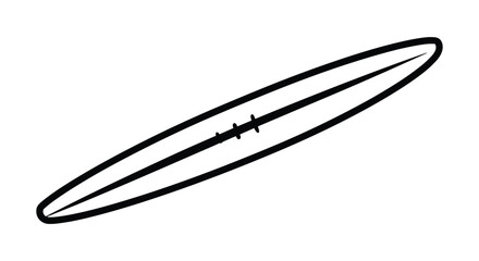 Simple black line drawing of a stitched ellipse shape