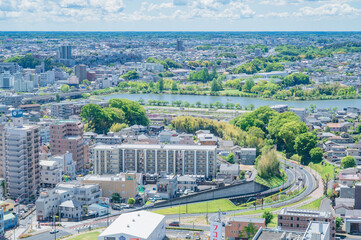 茨城　水戸芸術館から望む水戸市街