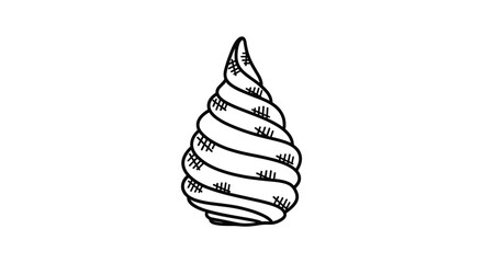 Simple line drawing of a conch shell