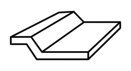 Simple line drawing of a trapezoidal object