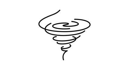 Simple line art tornado illustration