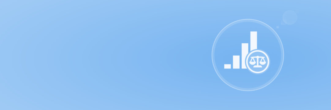 Header Bild Wirtschaftsrecht Wachstum Diagramm Icon mit Waage Vektor copy space svg unter 60 kB