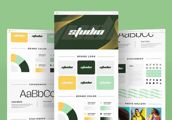 Minimalist Brand Board Template with Logo, Typography and Color Palette