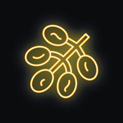 This neon sign of coffee beans is perfect for grabbing attention with its bright colors