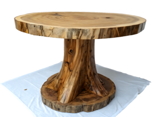 tree stump table ,isolated on transparent png