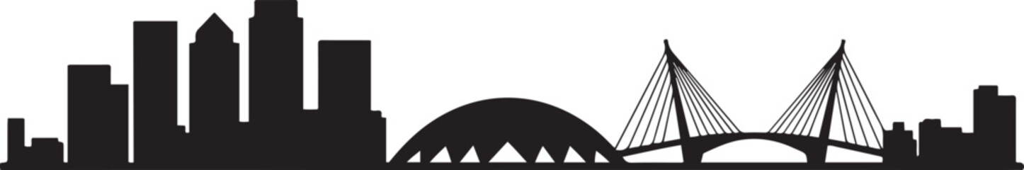 East London Skyline Vector Minimalist. design Vector black silhouette