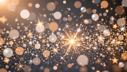 Glistening Bokeh Lights and Sparkles Creating a Dreamy Atmosphere in an Abstract Background