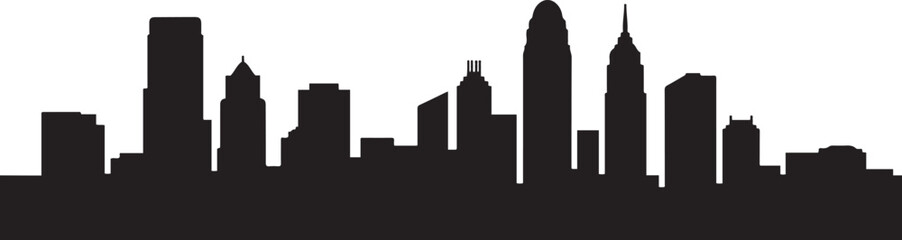 Charlotte Skyline. design Vector black silhouette