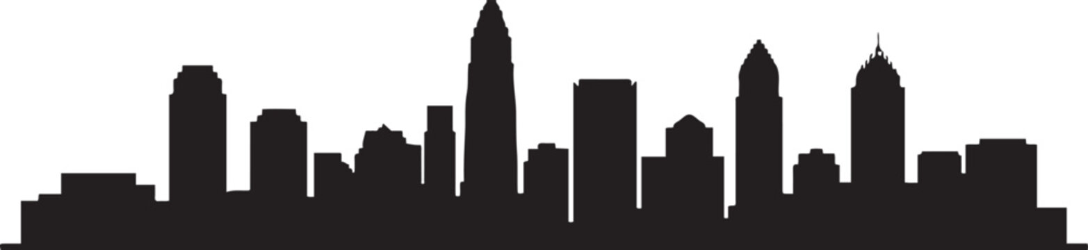 Charlotte Skyline. design Vector black silhouette