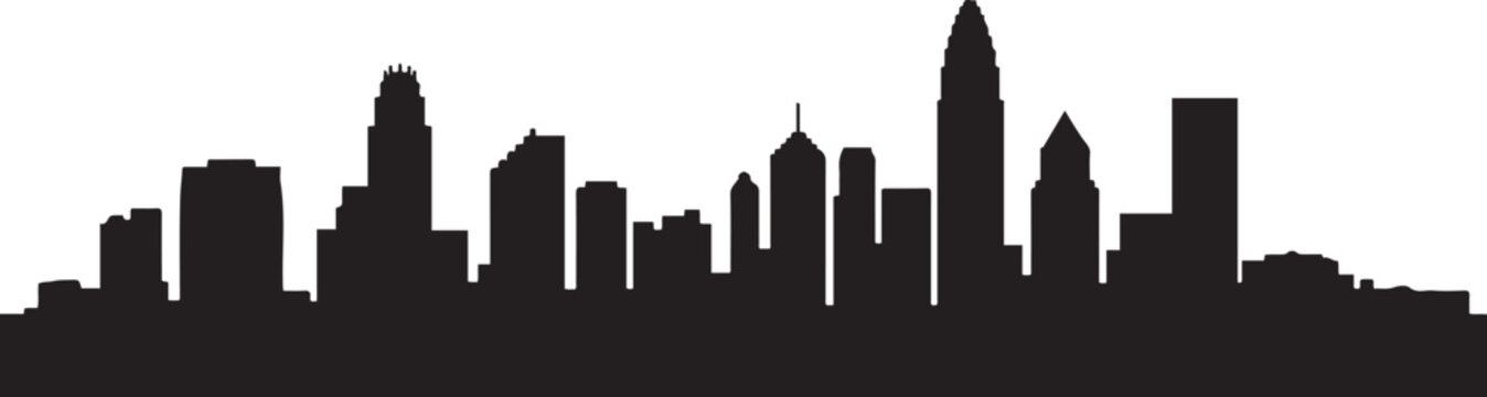 Charlotte Skyline. design Vector black silhouette