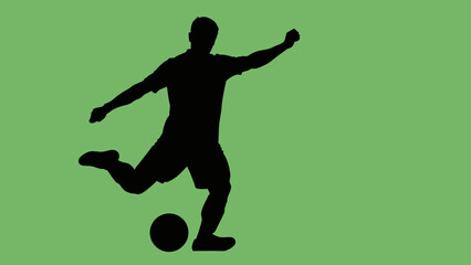 The Kick: A silhouetted figure launches a soccer ball into action, symbolizing movement and athleticism within a simple, clean design.