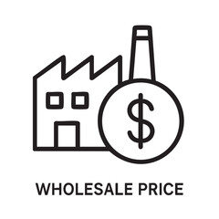 Obraz premium A simple line drawing depicts a factory building combined with a dollar sign symbolizing industrial economics