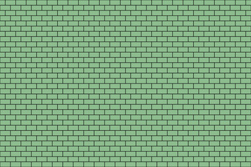 Fototapeta premium Dark Sea Green color rectangular block pattern framed in black. Brickwork construction. Seamless pattern wall.