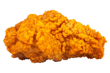 Spicy crispy fried chicken drumsticks isolated on white background