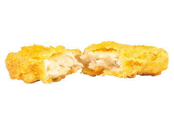 Chicken nuggets fry isolated on white background