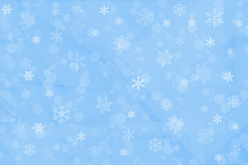 Different snowflakes on a blue background	