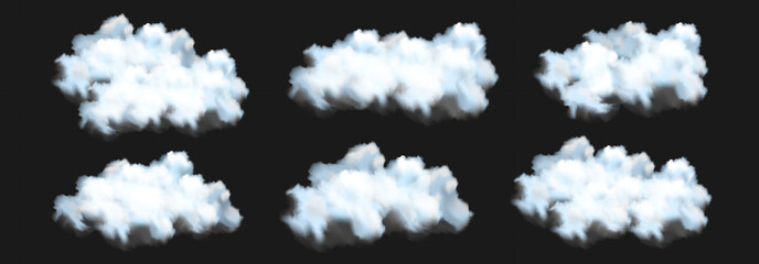 Set of white cloud on white background