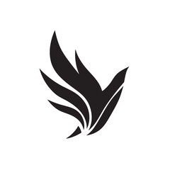 Obraz premium Stylized silhouette of a flying bird forms a bold, flowing design element