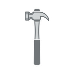 Simple gray hammer icon on white background