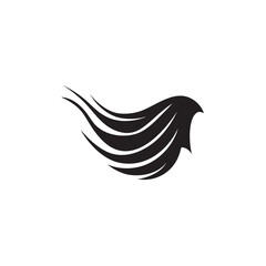 Obraz premium Stylized black shape suggests flowing hair caught in a strong breeze