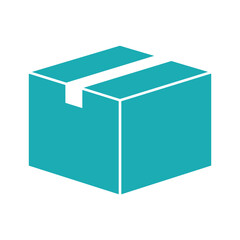 Simple teal colored gift box illustration