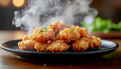 Scrambled Egg Burrito Floating with Dripping Cheese Sauce