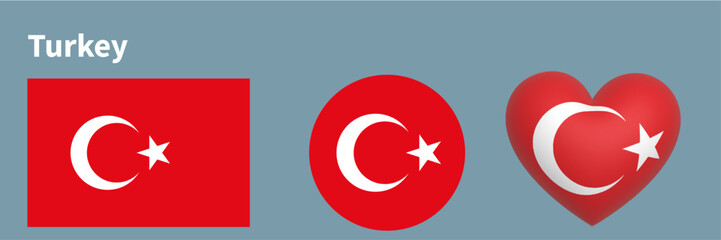 set flag of Turkey icon vector illustration 