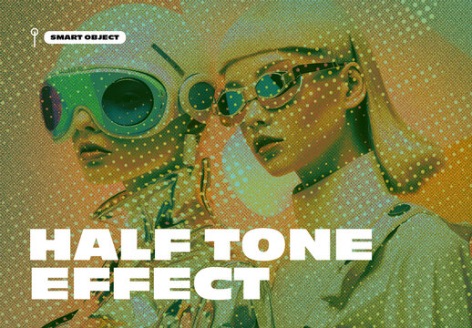 Retro Halftone Photo Effect Template with Vintage Dotted Texture and Bold Pop Art Style