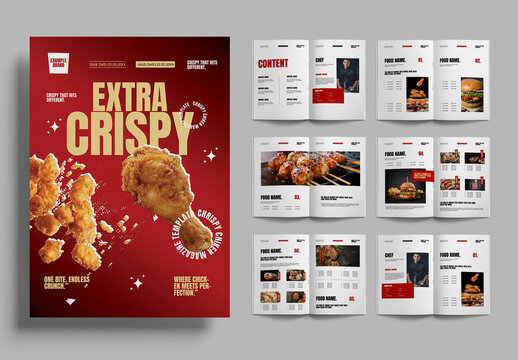 Restaurant Food Menu Magazine Template